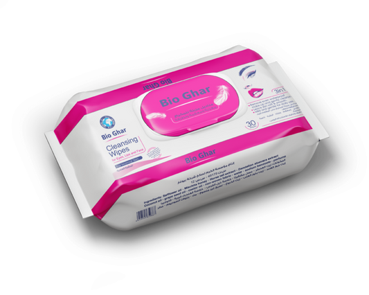 BIO Ghar Cleansing Wipes for Eyes, Lips and Face - 30 wipes